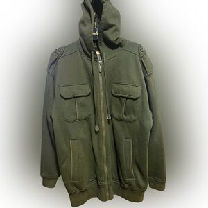 U.S Marines Heavy Duty Men’s Zip-Up Hoodie Olive Green Size XL